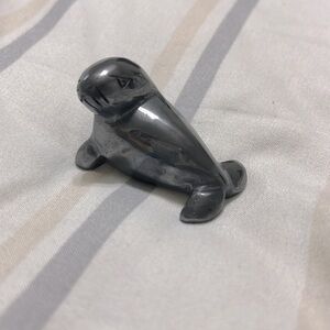 Rare Vintage Gray Inuit Hand-Carved Seal Figurine, Boma Canada